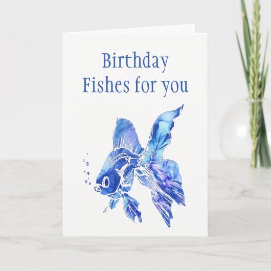 Fun Birthday Fishand Wishes for you Kaart (Voorkant)
