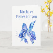 Fun Birthday Fishand Wishes for you Kaart (Gele Bloem)