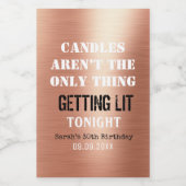 Fun Birthday Gezegde Roos Gold 30th Mini Wijn Etiket (Enkel label)