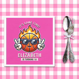 Fun Birthday Girl with Basketball Theme Servet