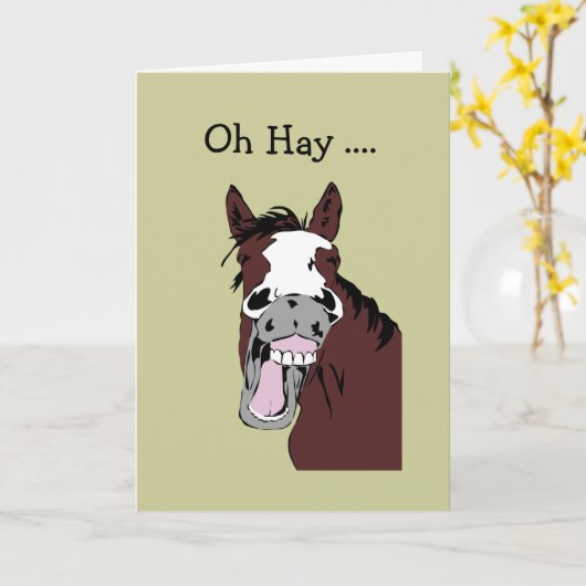 Fun Birthday Great Day to Horse Around Kaart (Gele Bloem)