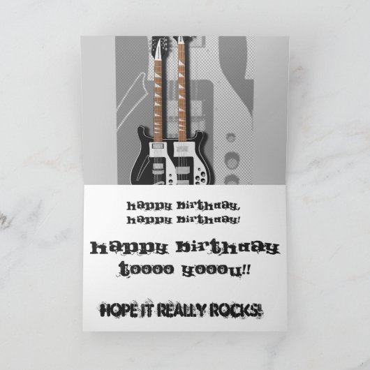 Fun, birthday greeting for brother, guitar. kaart (Binnen)