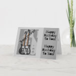 Fun, birthday greeting for brother, guitar. kaart<br><div class="desc">A guitar on gray ready to wish any rocker brother a happy rockin' birthday. My Funny Mind Greetings.</div>