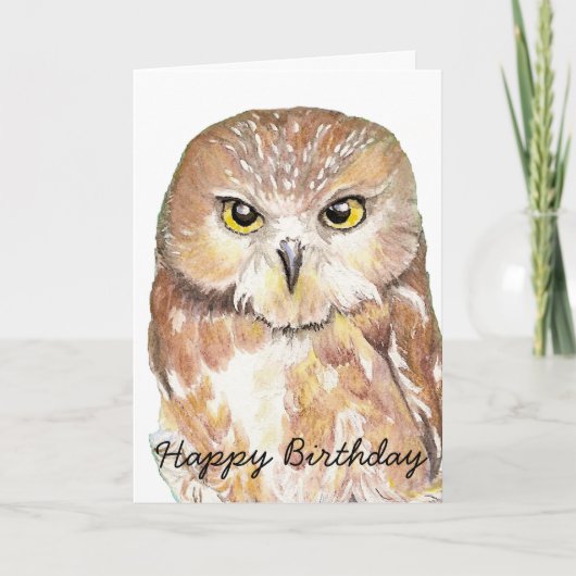 Fun Birthday Humor Owl, Bird, Natuur, Wild Kaart (Voorkant)