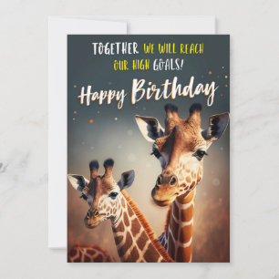 Fun Birthday Kaart met twee Giraffes