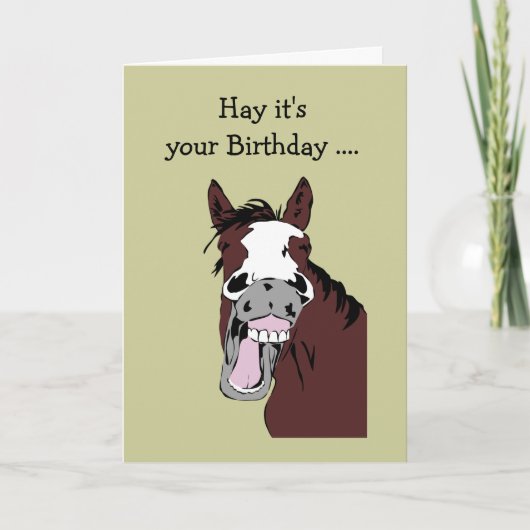 Fun Birthday Long in Tooth Horse Humor Kaart (Voorkant)