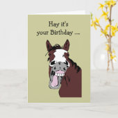 Fun Birthday Long in Tooth Horse Humor Kaart (Gele Bloem)