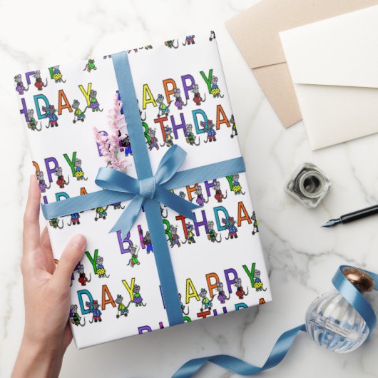 Fun Birthday Mice Cadeaupapier (Geschenken)