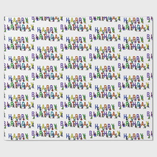 Fun Birthday Mice Cadeaupapier (Vlak)