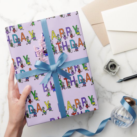 Fun Birthday Mice Cadeaupapier (Geschenken)