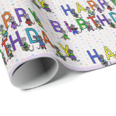 Fun Birthday Mice met Polka Dots Cadeaupapier (Rol Hoek)