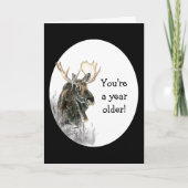 Fun Birthday Moose Waterverf Animal Humor Kaart (Voorkant)