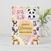 Fun Birthday Party Invitation | Colorful Modern Kaart (Staand voorkant)