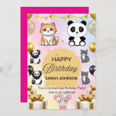 Fun Birthday Party Invitation | Colorful Modern Kaart (Voorkant / Achterkant)