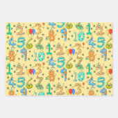 Fun Birthday Party Theme. Cute Cartoon Numbers Inpakpapier Vel (Voorkant)