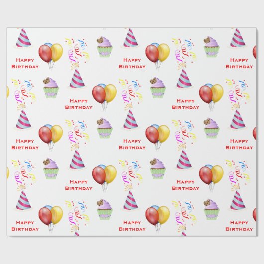 Fun Birthday Pattern Craft of Gift Cadeaupapier (Vlak)