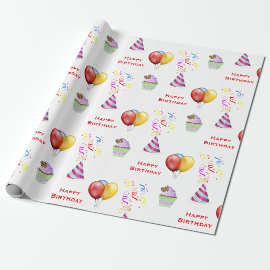 Fun Birthday Pattern Craft of Gift Cadeaupapier (Uitgerold)
