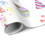 Fun Birthday Pattern Craft of Gift Cadeaupapier (Rol Hoek)