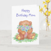 Fun Birthday Quote Cute Beer met Flowers Kaart (Gele Bloem)