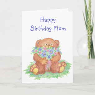 Fun Birthday Quote Cute Beer met Flowers Kaart