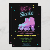 Fun Birthday Schaats Party nodigt uit Kaart (Voorkant / Achterkant)