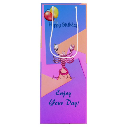 Fun Birthday Scorpio Wijn Cadeautas (Voorkant)
