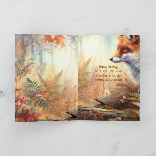 Fun Birthday Son Trots op dierlijke Natuur Kaart (Binnen)
