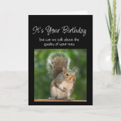 Fun Birthday Squirrel Feeder Nuts Question Kaart (Voorkant)
