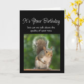 Fun Birthday Squirrel Feeder Nuts Question Kaart (Gele Bloem)