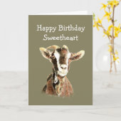 Fun Birthday, van de oude geit die van je houdt Kaart (Gele Bloem)