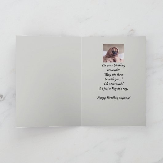 Fun Birthday Wisdom met Cute Pug Dog Animal Kaart (Binnen)