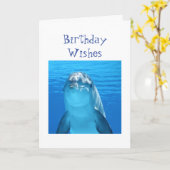 Fun Birthday Wishes Porpoise of Dolphin Kaart (Gele Bloem)