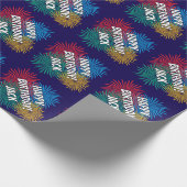 Fun Birthday wrapping paper with fireworks print Cadeaupapier (Hoek)