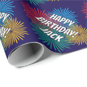 Fun Birthday wrapping paper with fireworks print Cadeaupapier (Rol Hoek)