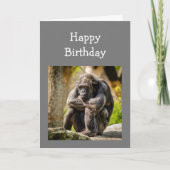 Fun Birthday Young Once Depression Gorilla Animal Kaart (Voorkant)