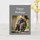 Fun Birthday Young Once Depression Gorilla Animal Kaart (Gele Bloem)