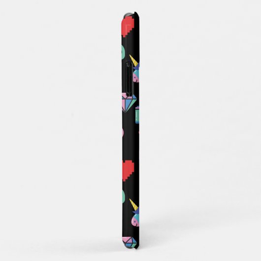 Fun Black 80's Icons Emojis Pattern Case-Mate iPhone Case (Achterkant/rechts)