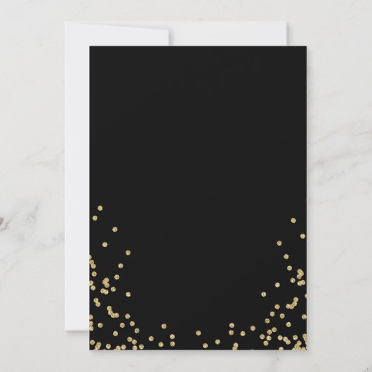 Fun Black and Gold 50th Birthday Party Invitation Kaart (Achterkant)