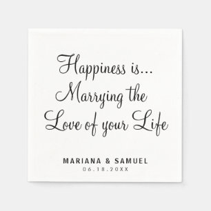 Fun Black and White Quote Love Wedding Servet