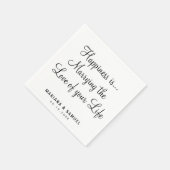 Fun Black and White Quote Love Wedding Servet (Hoek)
