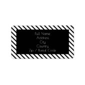 Fun Black and White Stripe Address Sticker Labels (Voorkant)