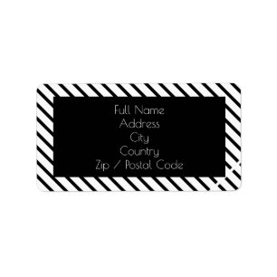 Fun Black and White Stripe Address Sticker Labels