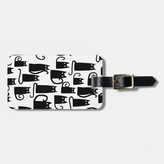 Fun Black Cat Bagagelabel (Voorkant horizontaal)