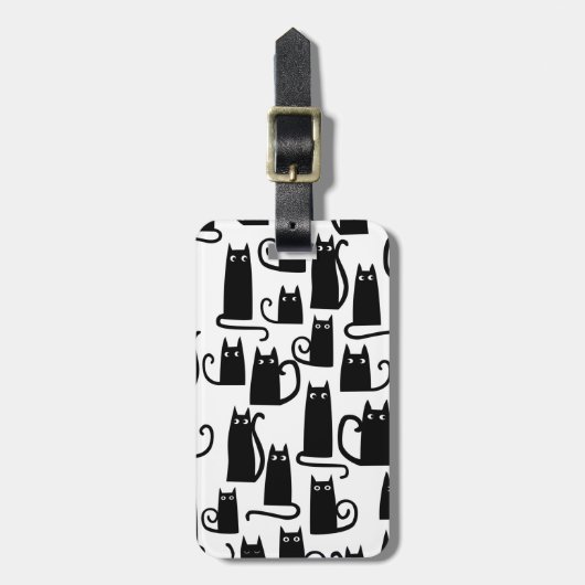 Fun Black Cat Bagagelabel (Voorkant verticaal)