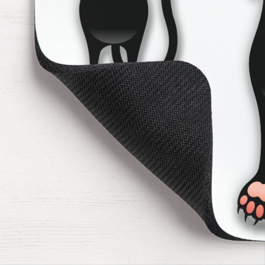 Fun Black Cat Falling Down Mousepad Muismat (Hoek)