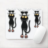 Fun Black Cat Falling Down Mousepad Muismat (Met muis)