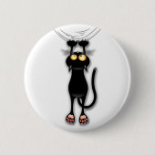 Fun Black Cat Falling Down Standard Button (Voorkant)