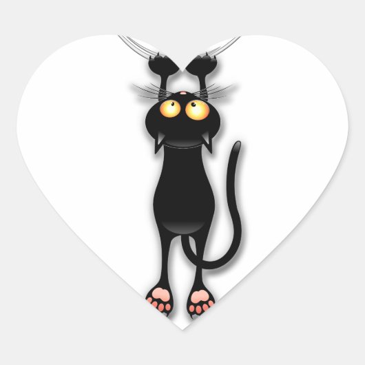 Fun Black Cat Falling Down Stickers (Voorkant)