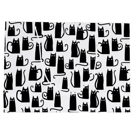 Fun Black Cat Groot Cadeauzakje (Achterkant)