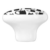 Fun Black Cat Keramische Knop (Zijkant)